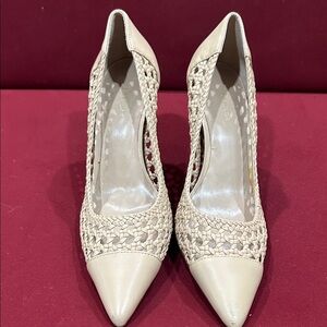 Ann Taylor Cream Woven Heels
